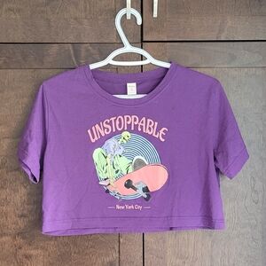 ROMWE Purple 'Unstoppable' Graphic Tee